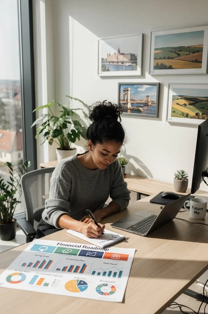 Személyes pénzügyi tervezési útmutató nyomtatott formában, különböző jövedelmi szintekhez igazítva.