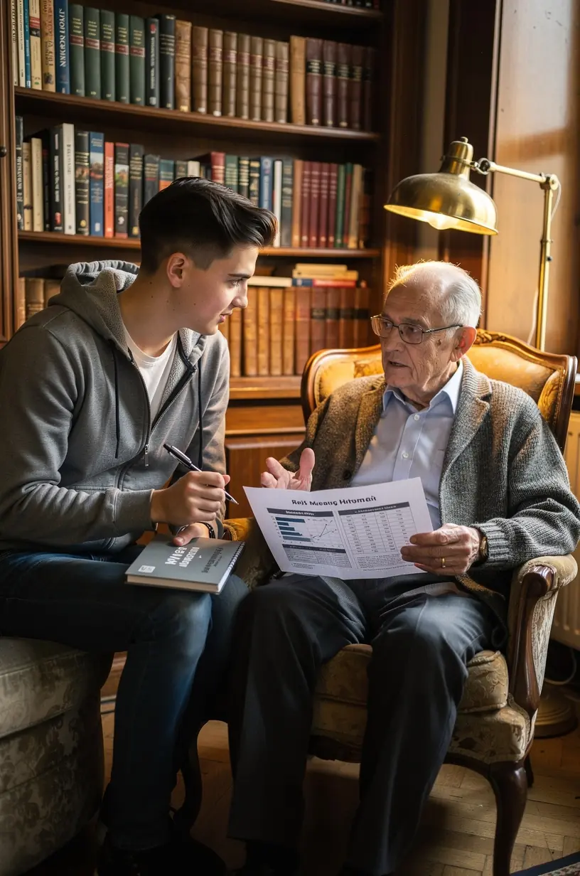 Személyes pénzügyi útiterv kézzel írt jegyzetekkel, hangsúlyozva a gyakorlati pénzügyi tanácsokat.